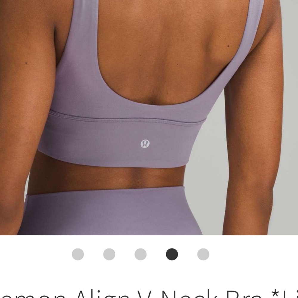 Lululemon Align V-Neck Bra *Light Support, A/B Cup. Color-WAHM (mauve) - Picture 3 of 6